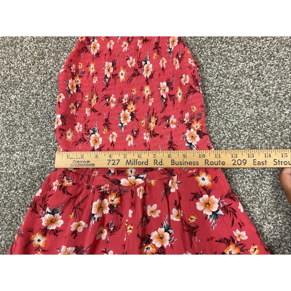 American Eagle‎ Floral Poppy Halter Dress Dark Pink Boho festival beach XS Sz 6 - Picture 6 of 6